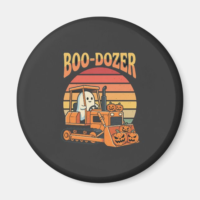 Boo-Dozer Halloween-Geist-Kürbis-Bulldozer Magnet (Vorne)