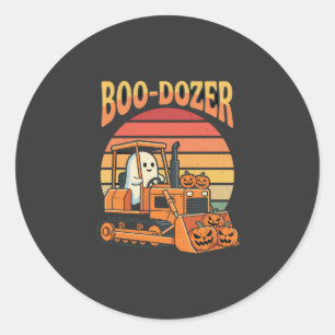 Boo-Dozer Halloween-Geist-Kürbis-Bulldozer Runder Aufkleber