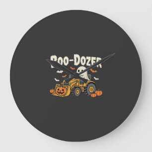 Boo-Dozer Halloween-Geister-Bulldozer-Design_1 Große Wanduhr