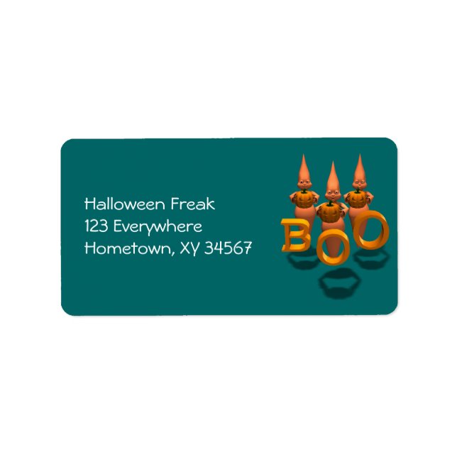 Boo! Drei Niedliche Ghostien Adressaufkleber (Vorne)