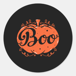 Boo-Druck Halloween-Kürbis lustige Grafik Herbst Runder Aufkleber