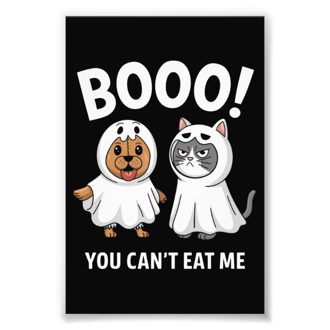 Boo, du kannst mir zu Halloween keine Hunde und Ka Fotodruck (Vorne)
