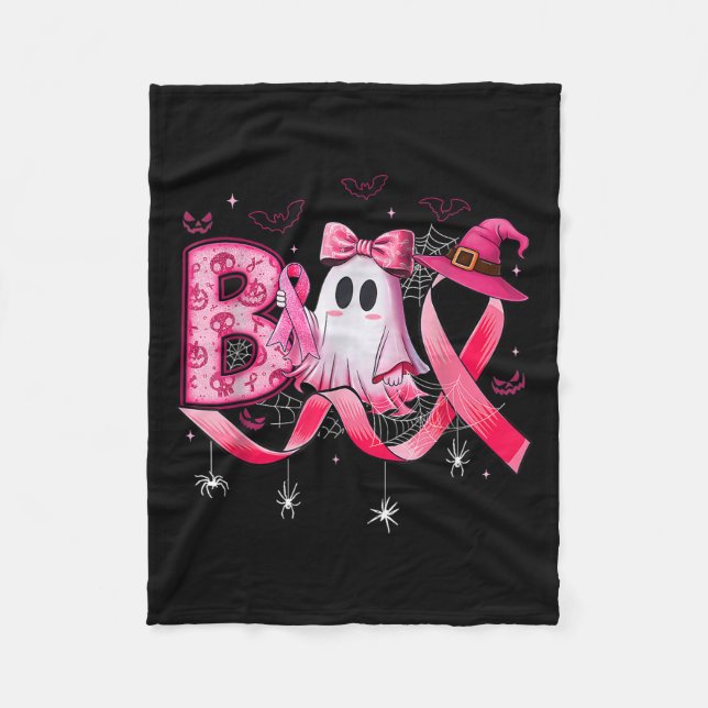 Boo E Away Breast Cancer Nk Ribbon Fleecedecke (Vorderseite)