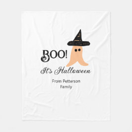 Boo es ist Halloween vom orangefarbenen Geist Fleecedecke