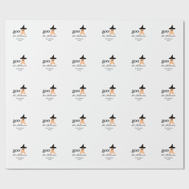 Boo es ist Halloween vom orangefarbenen Geist Geschenkpapier (Flach)