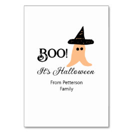 Boo es ist Halloween vom orangefarbenen Geist Tischnummer