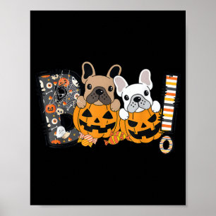 Boo Französische Bulldogge Kürbis Süßigkeiten Hund Poster