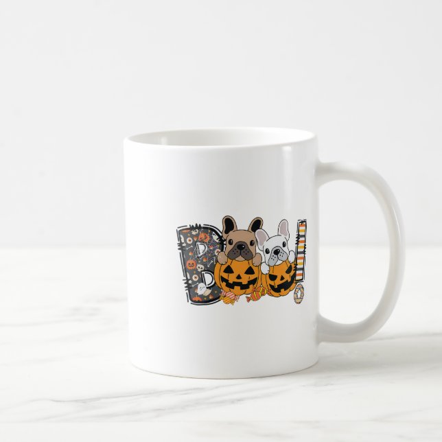 Boo French Bulldog Pumpkin Candy Dog Puppy Hallowe Kaffeetasse (Rechts)