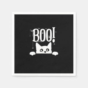 Boo! Funny Hiding Peekabo Beängstigend Halloween Serviette
