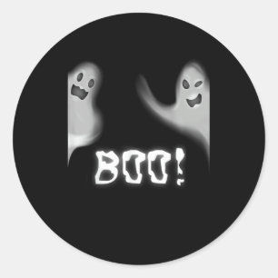 Boo! Funny Hiding Peekaboo Beängstigend Halloween Runder Aufkleber