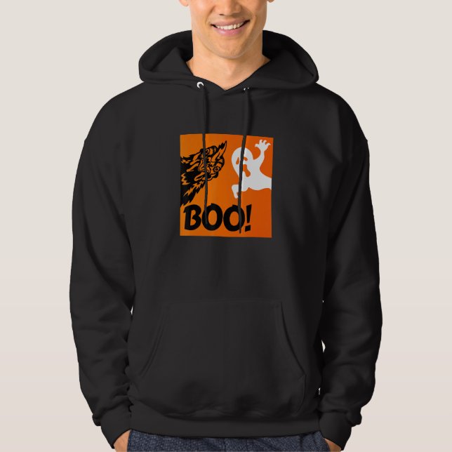 Boo! Funny Hiding Peekaboo Beängstigendes Hallowee Hoodie (Vorderseite)