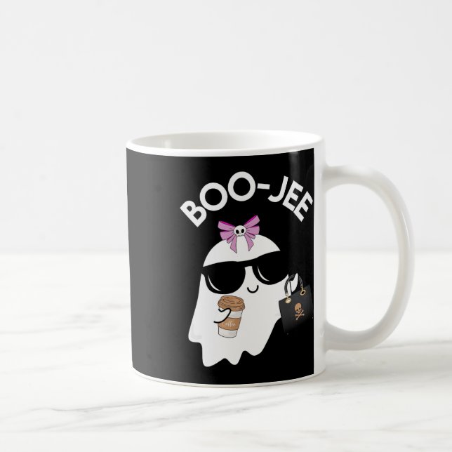 Boo Gee Boo Jee Funny Halloween Boujie Girl Ghost Kaffeetasse (Rechts)