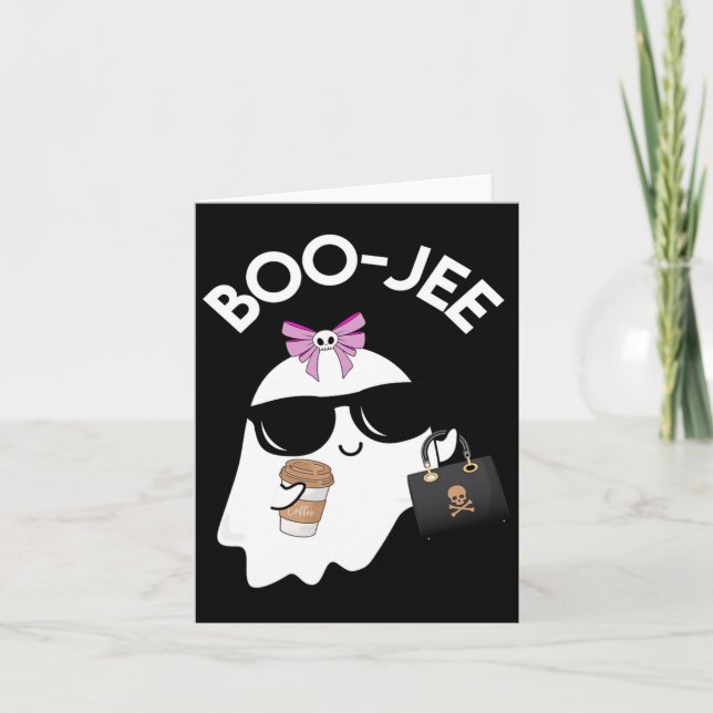 Boo Gee Boo Jee Funny Halloween Boujie Girl Ghost Karte (Vorderseite)
