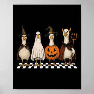 Boo Geist Gans Vintage Halloween Gans Kürbis Gans Poster
