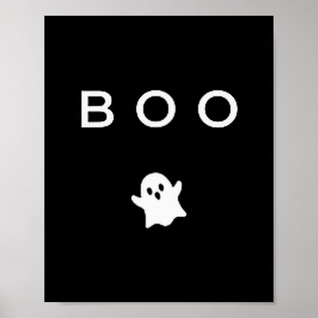 Boo Geist Halloween Subtil Minimal Herbst Lustig T Poster (Vorne)
