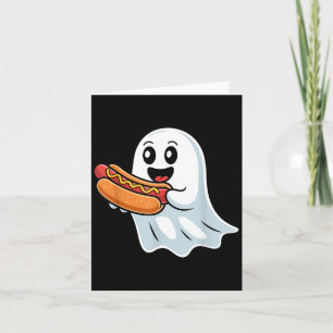 Boo-Geist isst Hot Dog Halloween-Spooky-Kostüm Karte