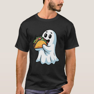 Boo Geist isst Tacos Halloween Grusel Kostüm für T-Shirt