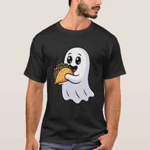 Boo Geist isst Tacos Lustiger Gruseliger Halloween T-Shirt
