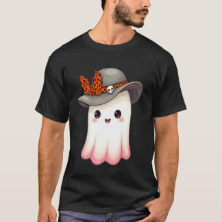 Boo Geist Kokette Schleifen Hut Herbst Halloween D T-Shirt