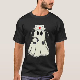 Boo Geist Krankenschwester Halloween Kostüm Lustig T-Shirt