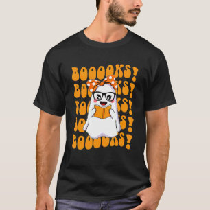 Boo Geist liest Bücher Bibliothekar Halloween Jung T-Shirt