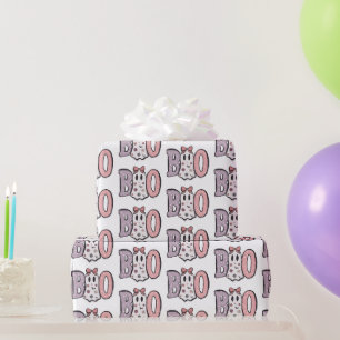 Boo Geist Lila Rosa Süß Weiß Halloween Geschenkpapier