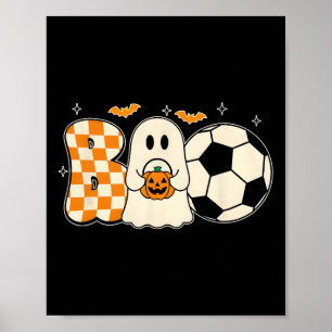 Boo Geist spielt Fußball Halloween Spieler Trick O Poster
