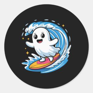 Boo Geist surft Halloween Grusel Kostüm Streich O Runder Aufkleber