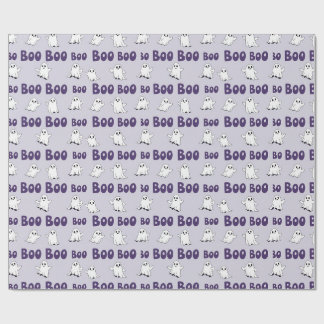 Boo-Geister Lila Halloween-Muster Geschenkpapier