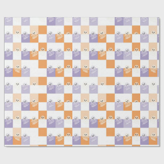 Boo-Geister Lila Orange Kariert Geschenkpapier