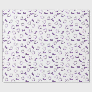 Boo-Geister Lila Weiß Halloween Geschenkpapier