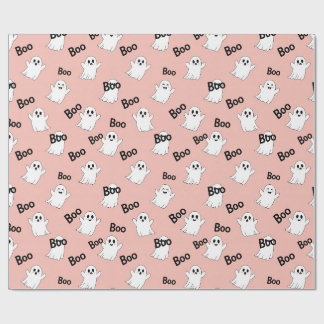 Boo-Geister Rosa Halloween-Muster Geschenkpapier