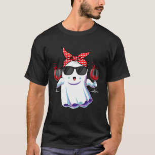 Boo-Geister-Weintrink-Halloween-Kostüm für Frauen T-Shirt