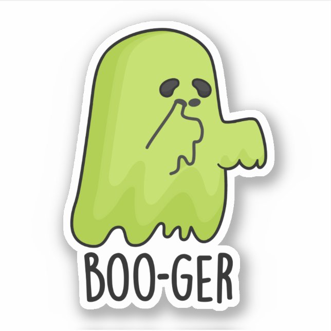 Boo-ger Funny Halloween Booger Ghost Pun Aufkleber (Vorderseite)