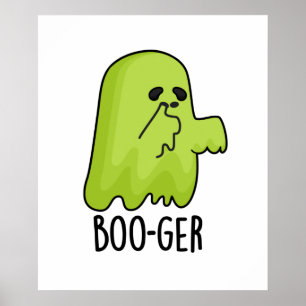 Boo-ger Funny Halloween Booger Ghost Pun Poster