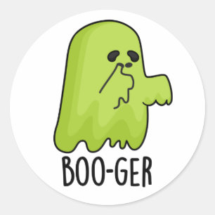 Boo-ger Funny Halloween Booger Ghost Pun Runder Aufkleber
