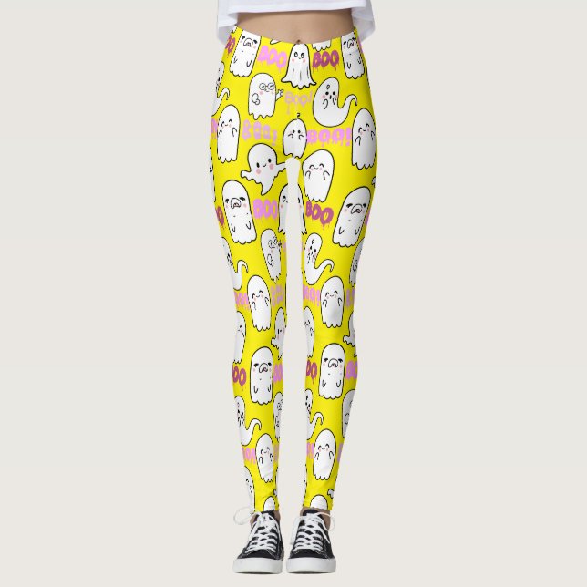 Boo, ghoful feel.b Gelbe BG Leggings (Vorderseite)