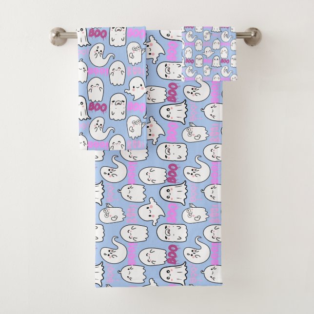 Boo, ghoful feel.b L Blue BG Badhandtuch Set (Insitu)