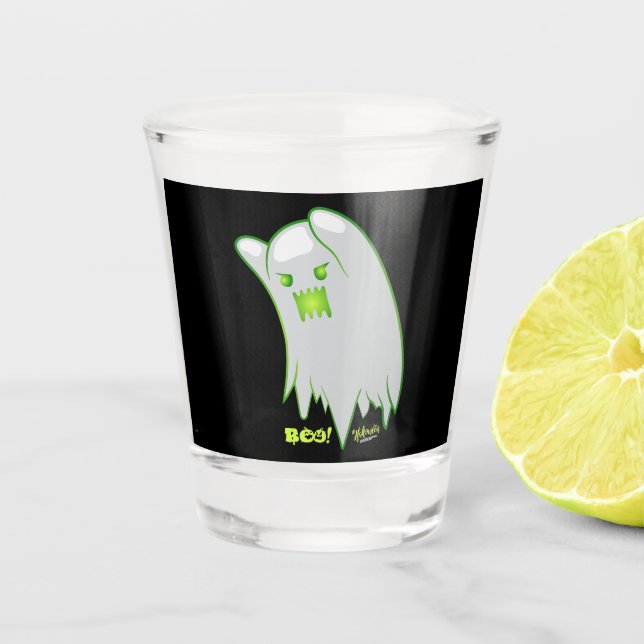 Boo Ghost Bats Spider Creepy Halloween Schnapsglas (Vorderseite)