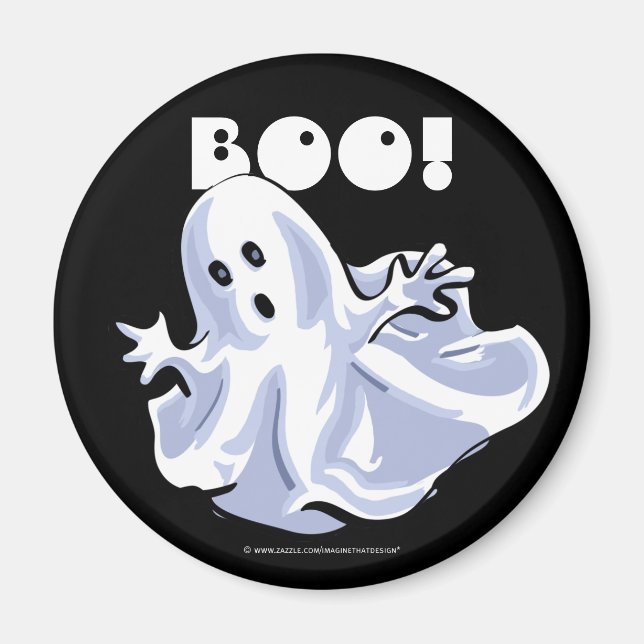 BOO! Ghost Cartoon Magnet (Vorne)