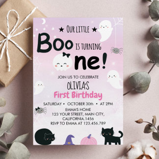 Boo Ghost First Birthday Party Einladung