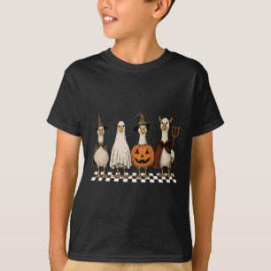Boo Ghost Goose Vintag Halloween Goose Pumpkin Go T-Shirt