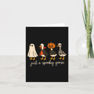 Boo Ghost Gose Halloween Spooky Goose Fall Skelett Karte