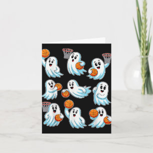 Boo Ghost Halloween Basketball Halloween Basketbal Karte