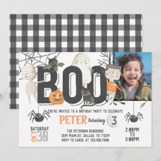 Boo Ghost Halloween Geburtstagsparty Einladung