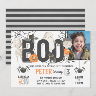 Boo Ghost Halloween Geburtstagsparty Einladung