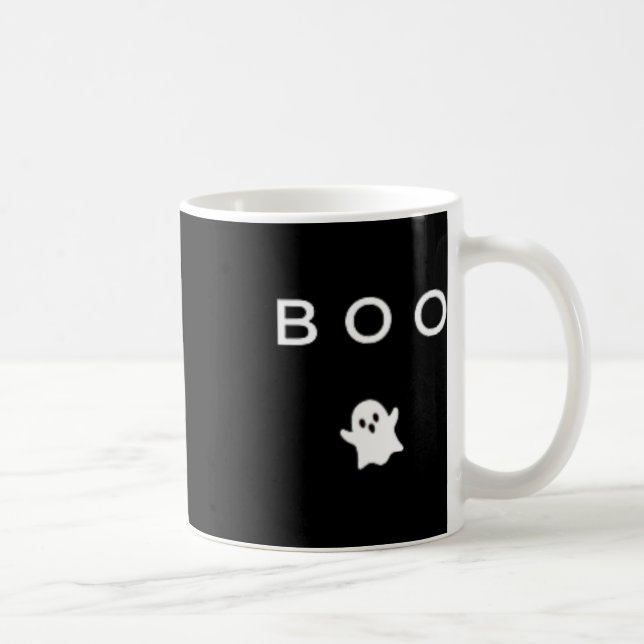 BOO Ghost Halloween Subtile Minimal Fall Fun Trick Kaffeetasse (Rechts)