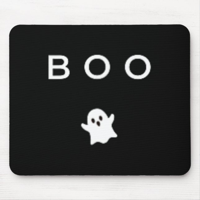Boo Ghost Halloween Subtile Minimal Fall Fun Trick Mousepad (Vorne)