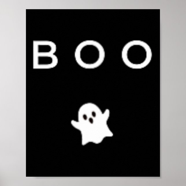 Boo Ghost Halloween Subtile Minimal Fall Fun Trick Poster (Vorne)