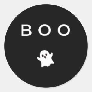 BOO Ghost Halloween Subtile Minimal Fall Fun Trick Runder Aufkleber